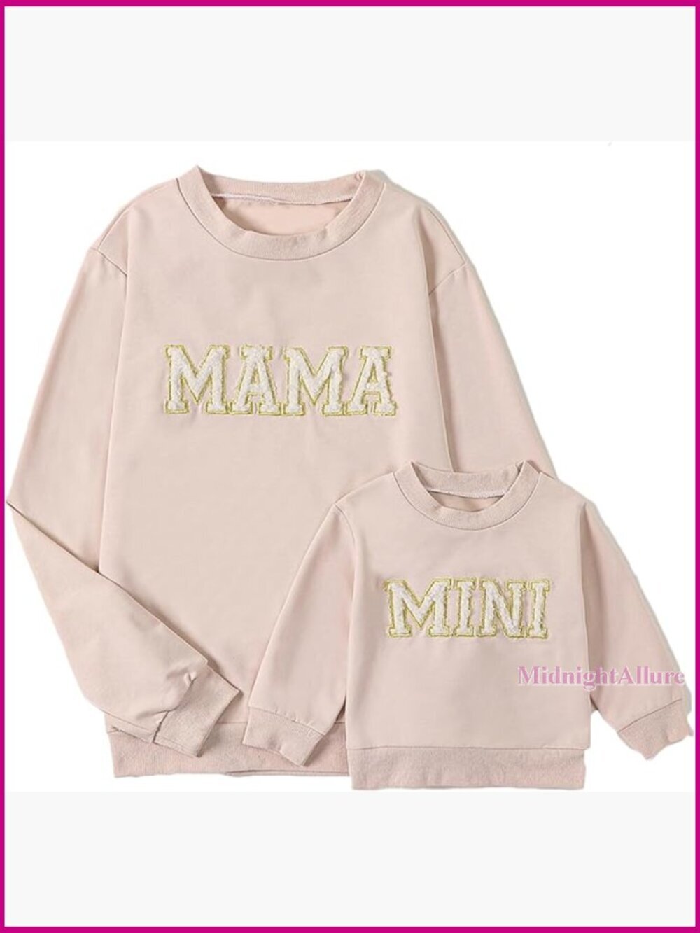 Matching Letter Print Crewneck Sweatshirt Pullover Long Sleeve Tops